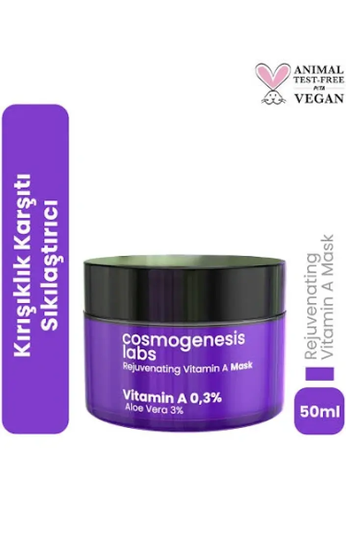 Cosmogenesis Labs Canlandıran A Vitamini Maske 50ML Kuruluk Önleyici Gençleştirici ve Parlak Esnek Pürüzsüz Görünüm
