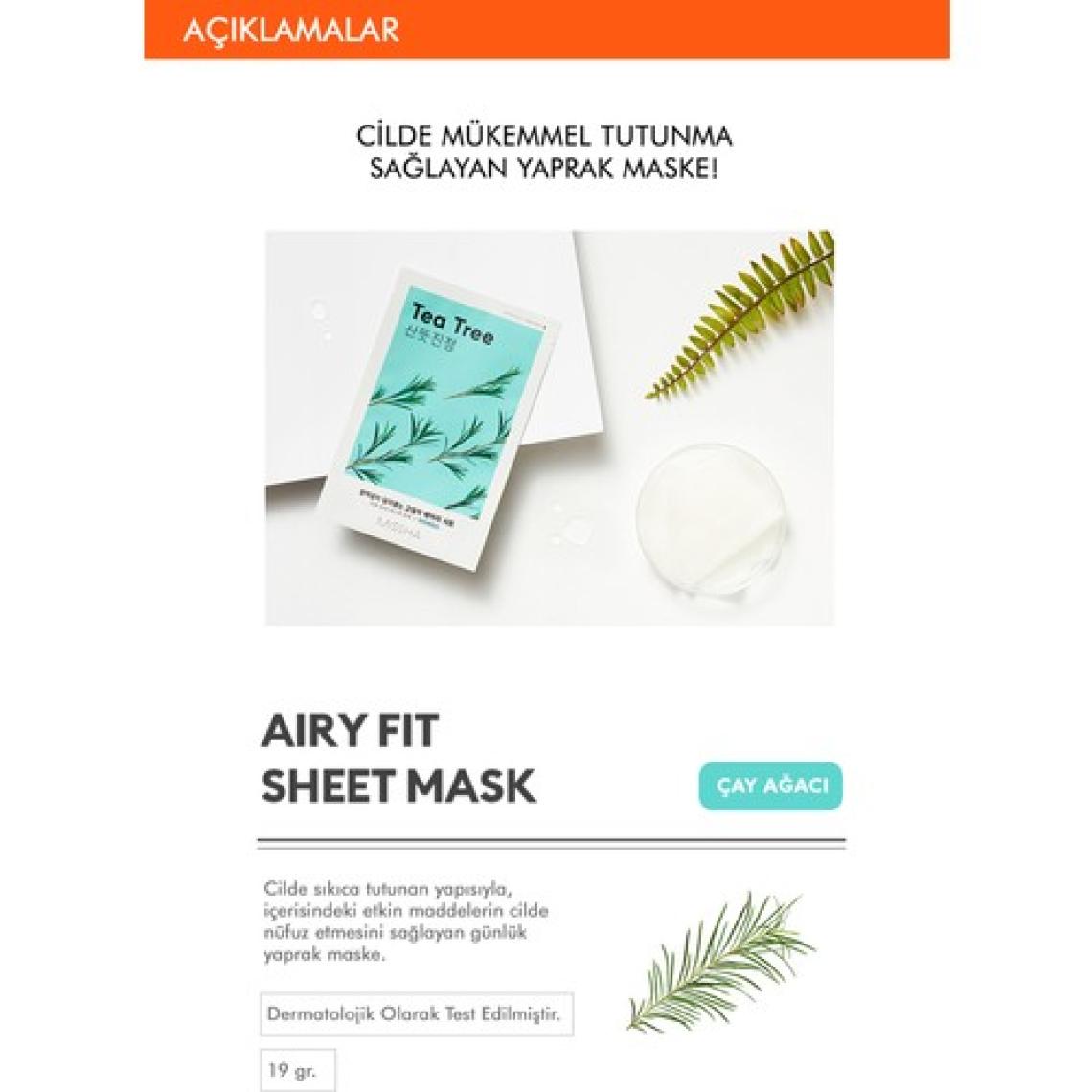 MISSHA Çay Ağacı Özlü Yağ Kontrolü Sağlayan Yaprak Maske (1ad) Airy Fit Sheet Mask Tea Tree