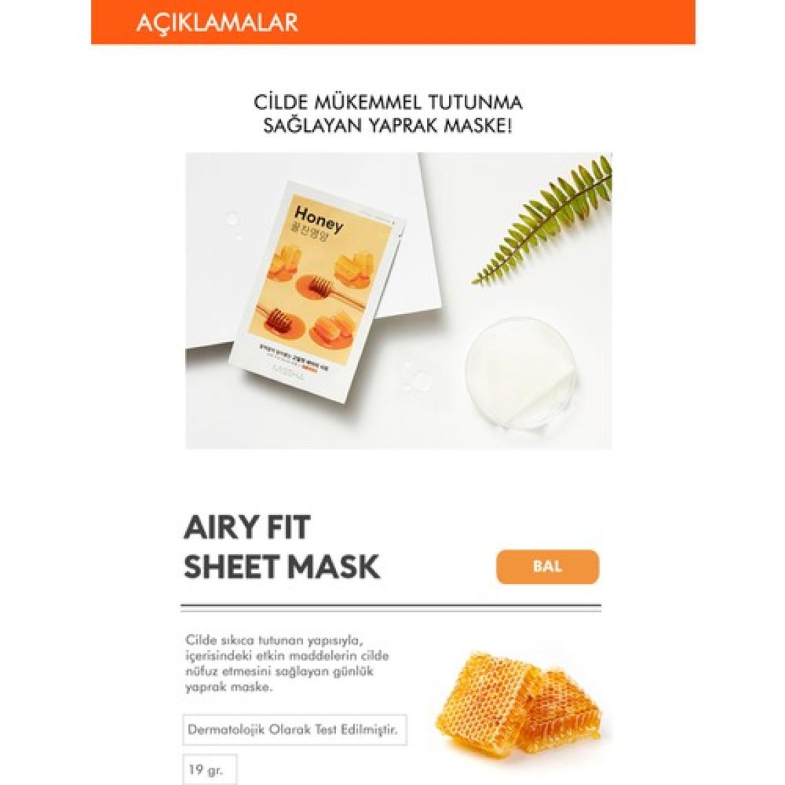 Missha Airy Fit Sheet Mask Honey Yoğun Nemlendirici Yaprak Maske