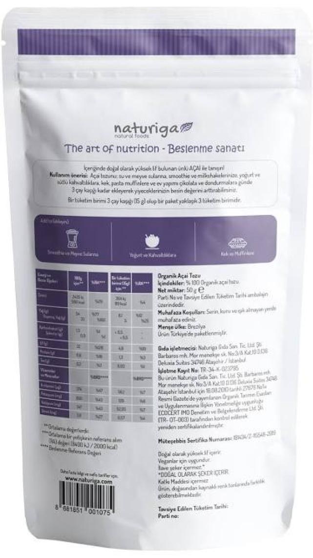 Naturiga Açai Tozu (Freeze Dried)
