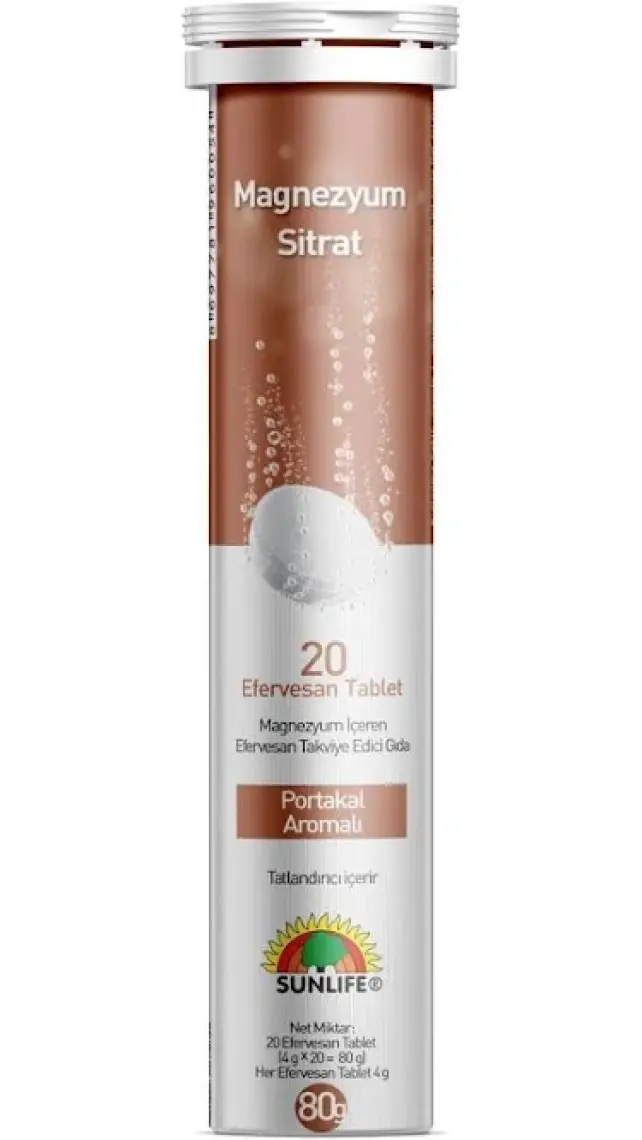 Sunlife Magnezyum Sitrat 20 Efervesan Tablet