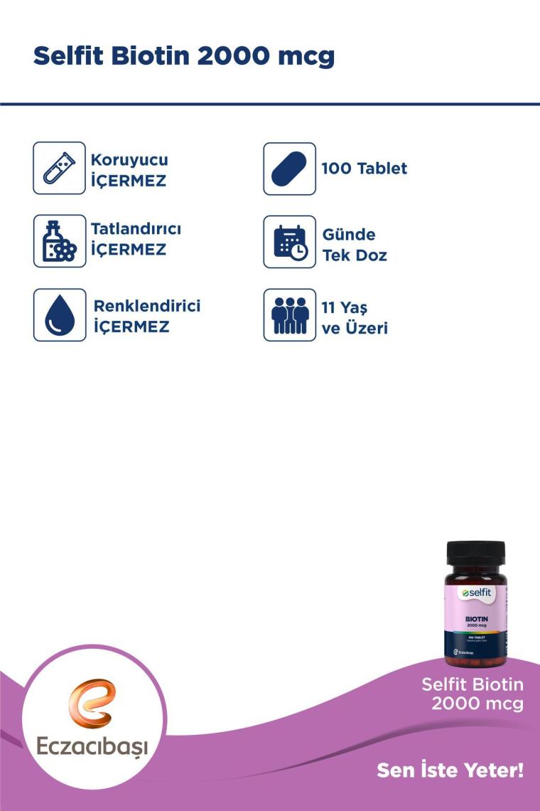 Selfit Biotin 2000 Mcg 100 Tablet