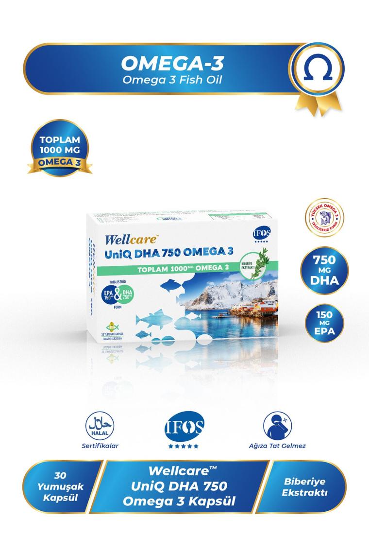 Wellcare Uniq 750 Omega 3 30 Kapsül