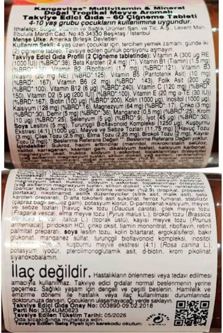 Solgar Kangavites Multivitamin & Mineral 60 Tablet