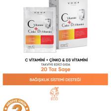 Voop C Vitamini + Çinko & D3 Vitamini | Günlük Vitamin Takviyesi - 20 Toz Saşe