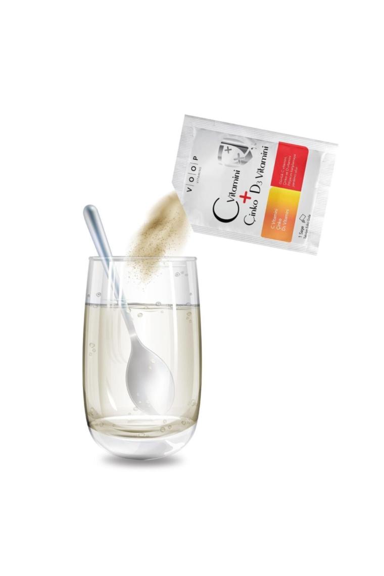 Voop C Vitamini + Çinko & D3 Vitamini | Günlük Vitamin Takviyesi - 20 Toz Saşe