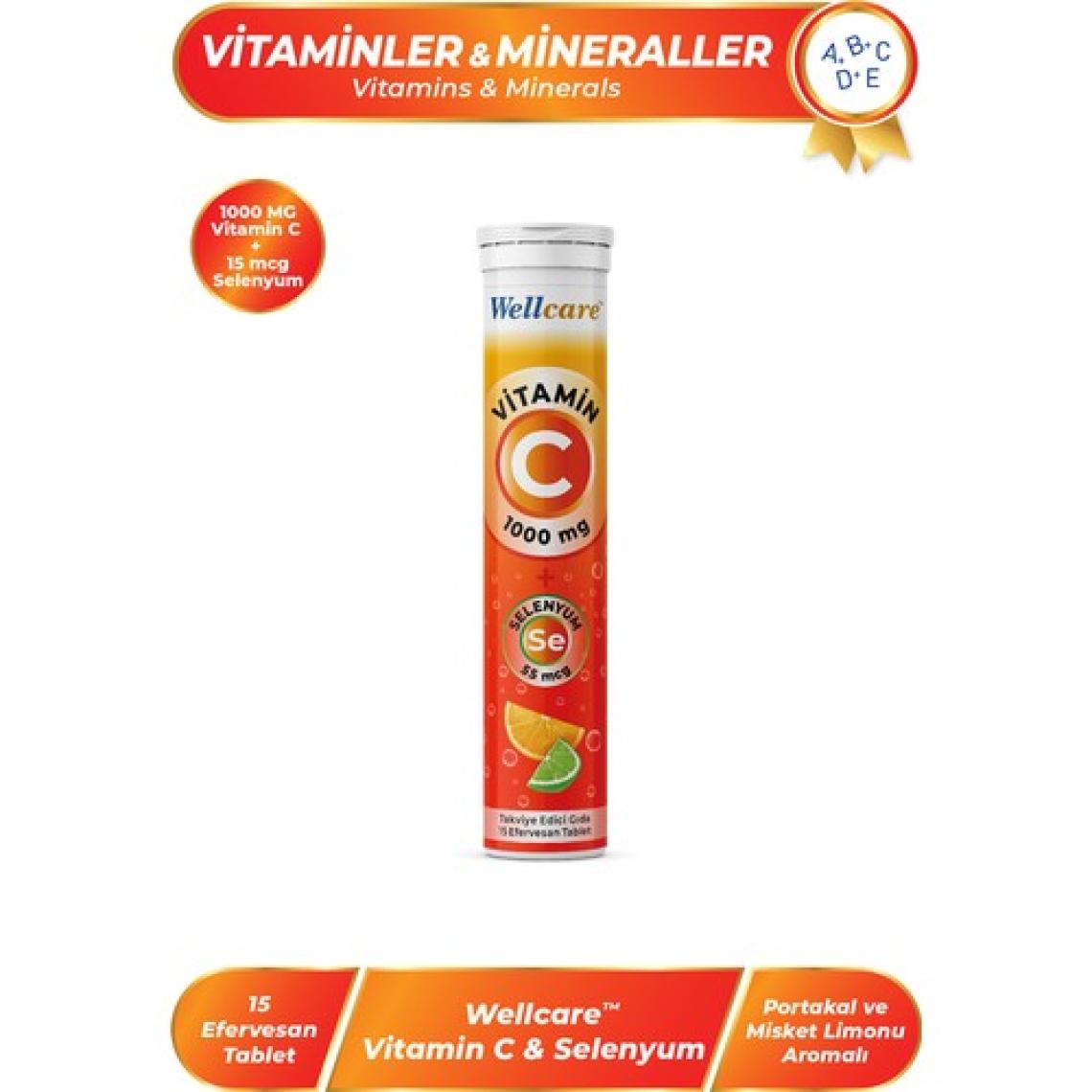 Wellcare Vitamin C 1000 mg & Selenyum 55 mcg 15 Efervesan Tablet