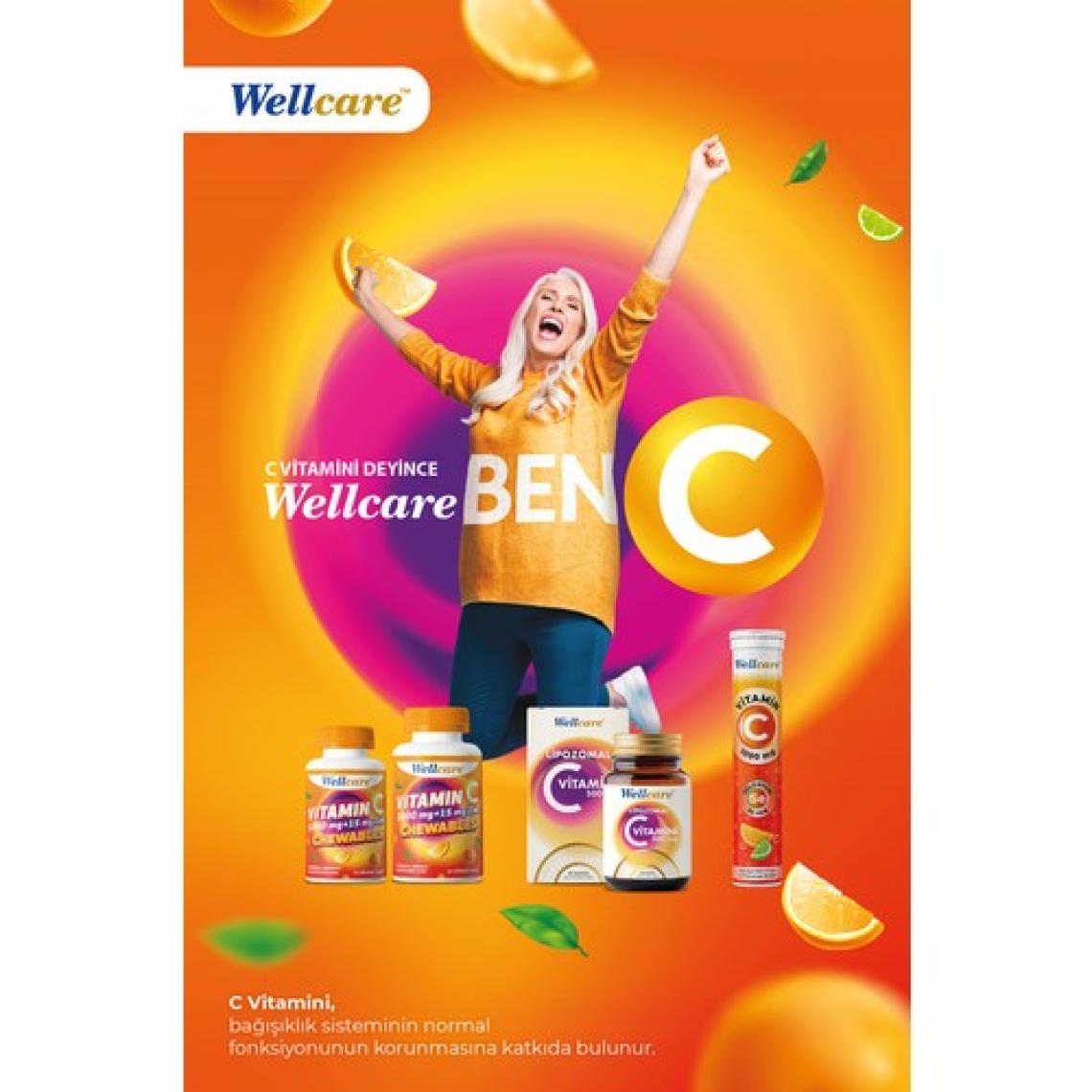 Wellcare Vitamin C 1000 mg & Selenyum 55 mcg 15 Efervesan Tablet