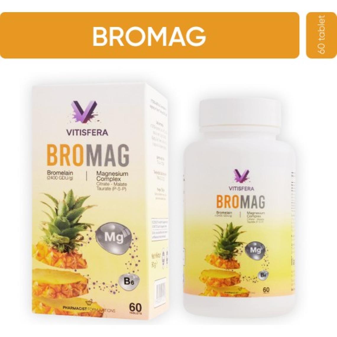 Vitisfera BroMag Bromelain Magnezyum Kompleks - Vitamin B6 60 Tablet