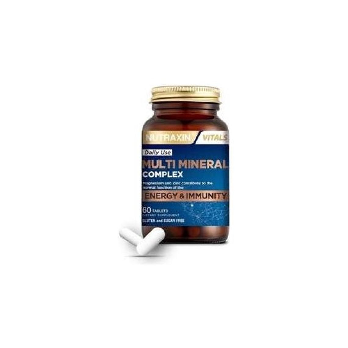 Nutraxin Çoklu Mineral Kompleksi 60 Tablet - Kalsiyum, Magnezyum, Çinko, Demir ve Diğer Mineraller İçeren Takviye Edici Gıda