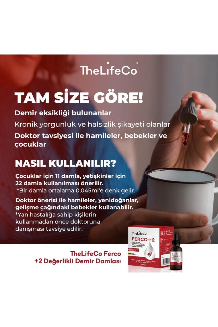 TheLifeCo Ferco +2 Değerlikli Demir Damlası 30 ml