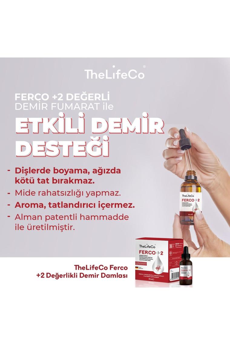 TheLifeCo Ferco +2 Değerlikli Demir Damlası 30 ml