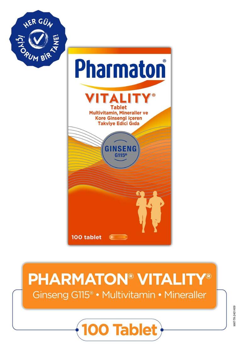 Pharmaton Vitality 100 Tablet - Ginseng G115, Multivitamin ve Mineraller