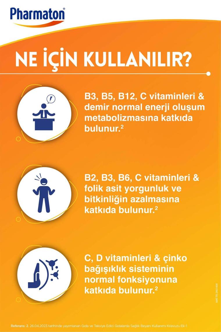 Pharmaton Vitality 100 Tablet - Ginseng G115, Multivitamin ve Mineraller