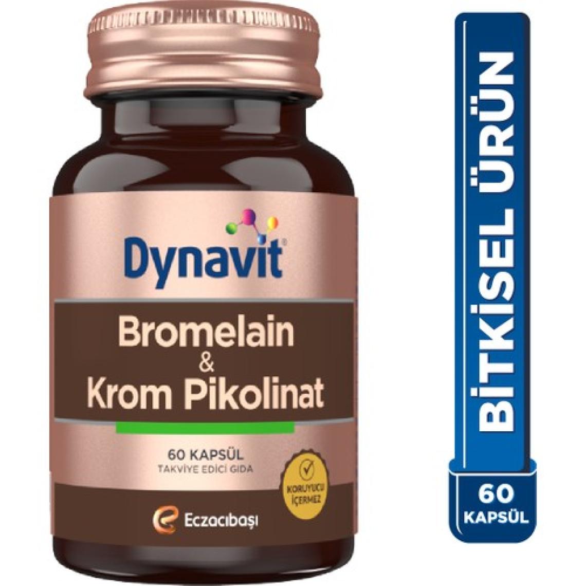 Dynavit Bromelain & Krom Pikolinat 60 Bitkisel Kapsül - Bromelain, Krom Pikolinat