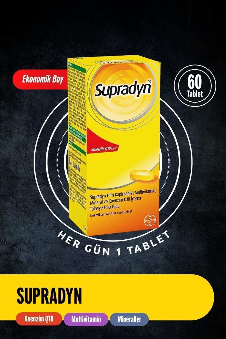 Supradyn Daily 60 Film Kaplı Tablet | Koenzim Q10, Multivitamin Ve Mineral Içeren Takviye Edici Gıda