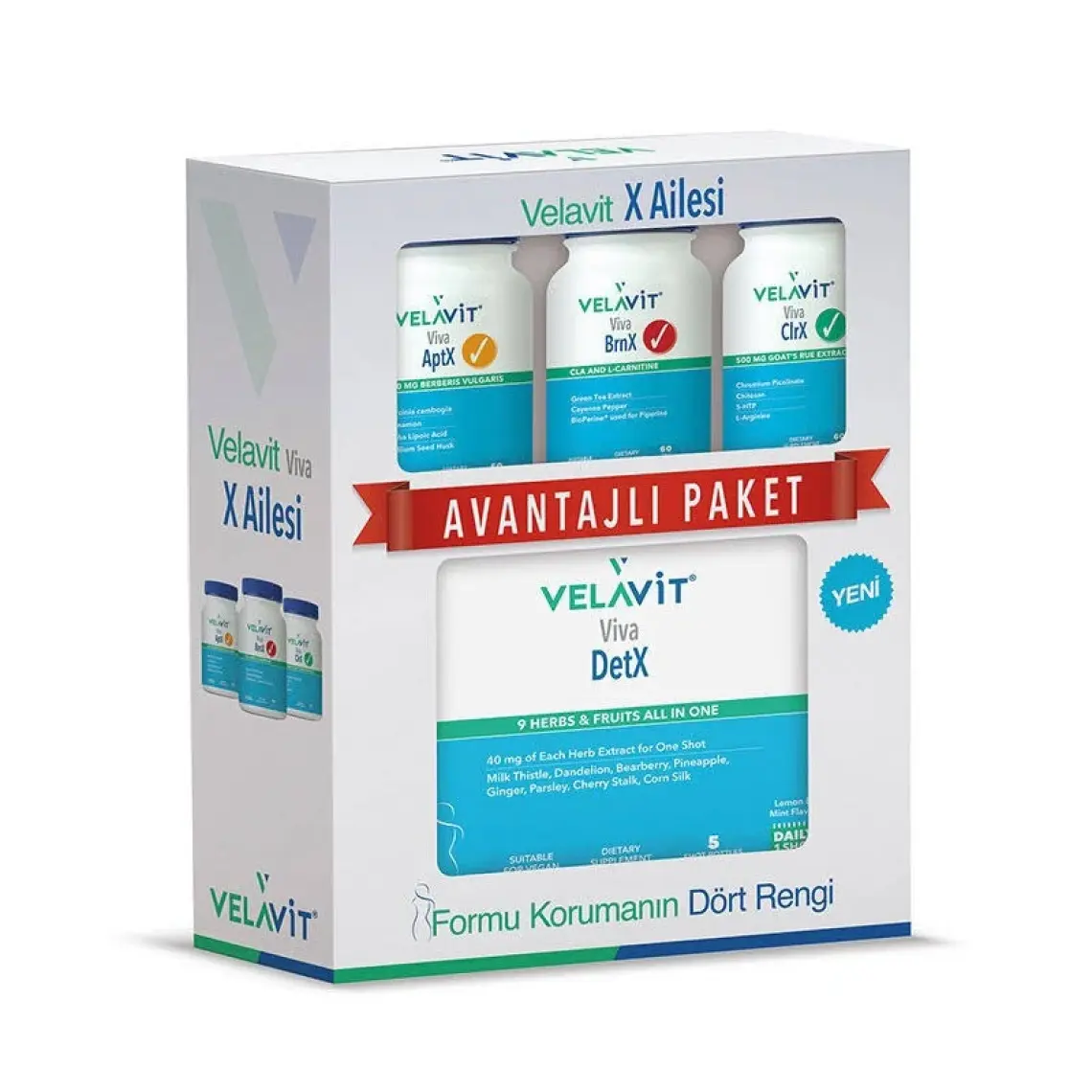 Velavit Viva Diyet Paketi - AptX, BrnX, ClrX, DetX 4'lü Paket