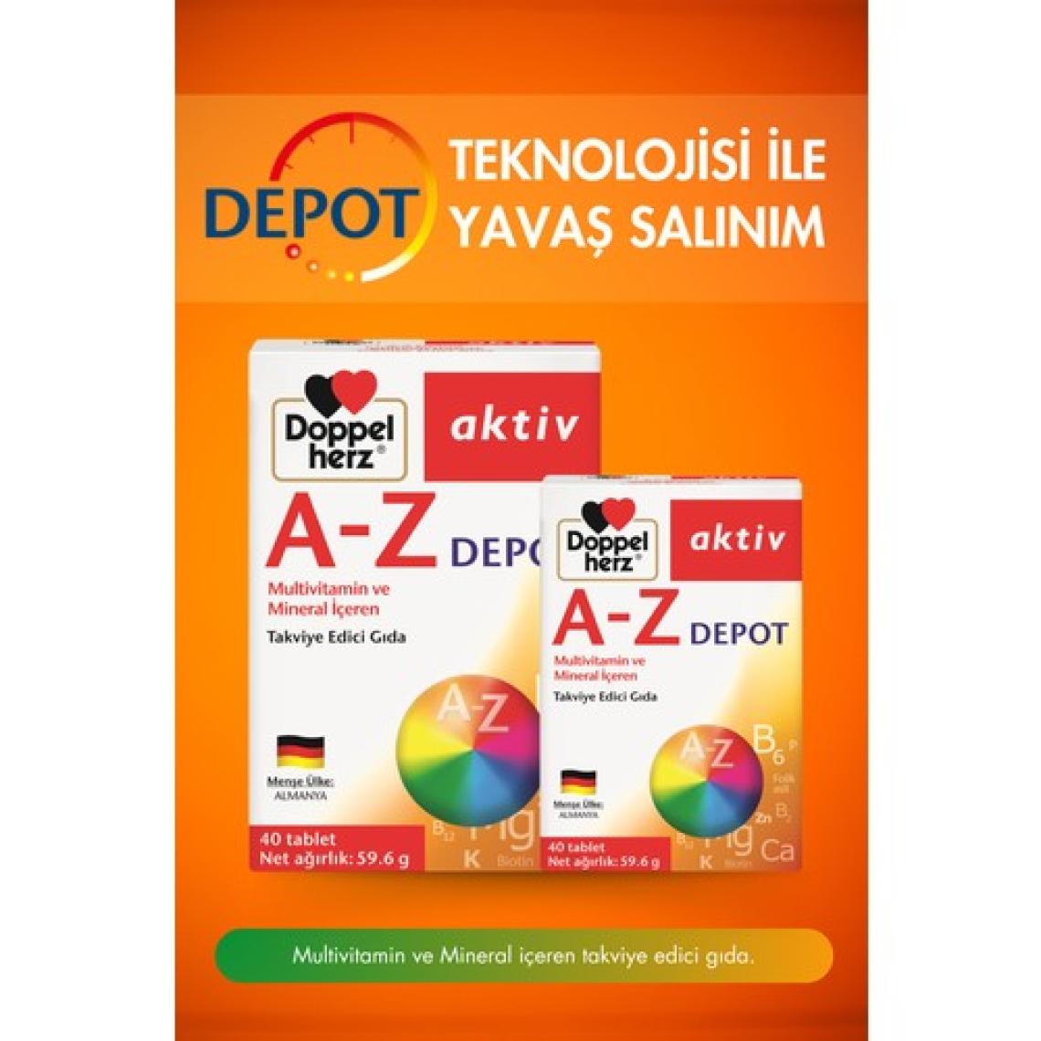 Doppelherz Aktiv A-Z Depot Multivitamin ve Mineral  40 Tablet