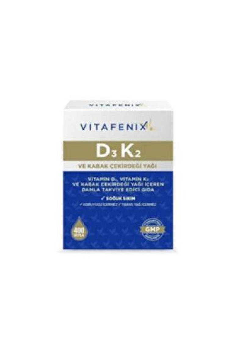 Vitafenix D3 K2 Ve Kabak Çekirdeği Yağı İçeren Vitamin 1000 Iu 20 ml Damla