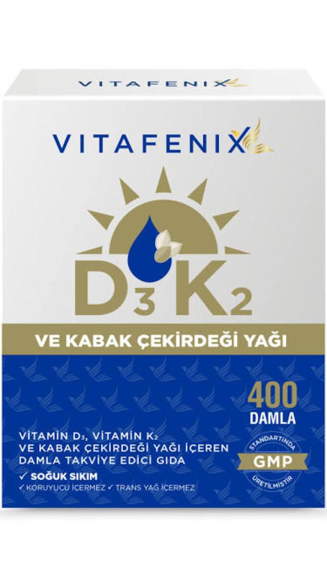 Vitafenix D3 K2 Ve Kabak Çekirdeği Yağı İçeren Vitamin 1000 Iu 20 ml Damla