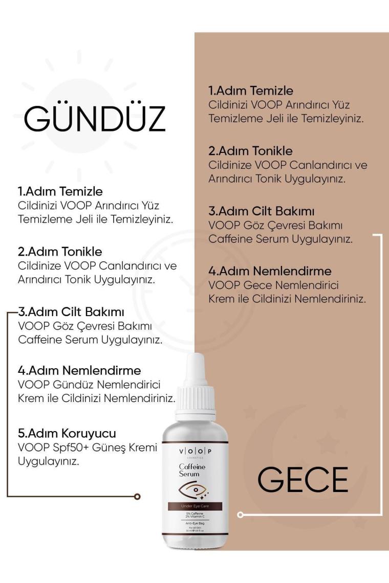 Kafein Göz Serumu - 30 Ml | Göz Altı Morlukları Ve Torbalanma Karşıtı (5% Caffeine + 2% Vitamin C)