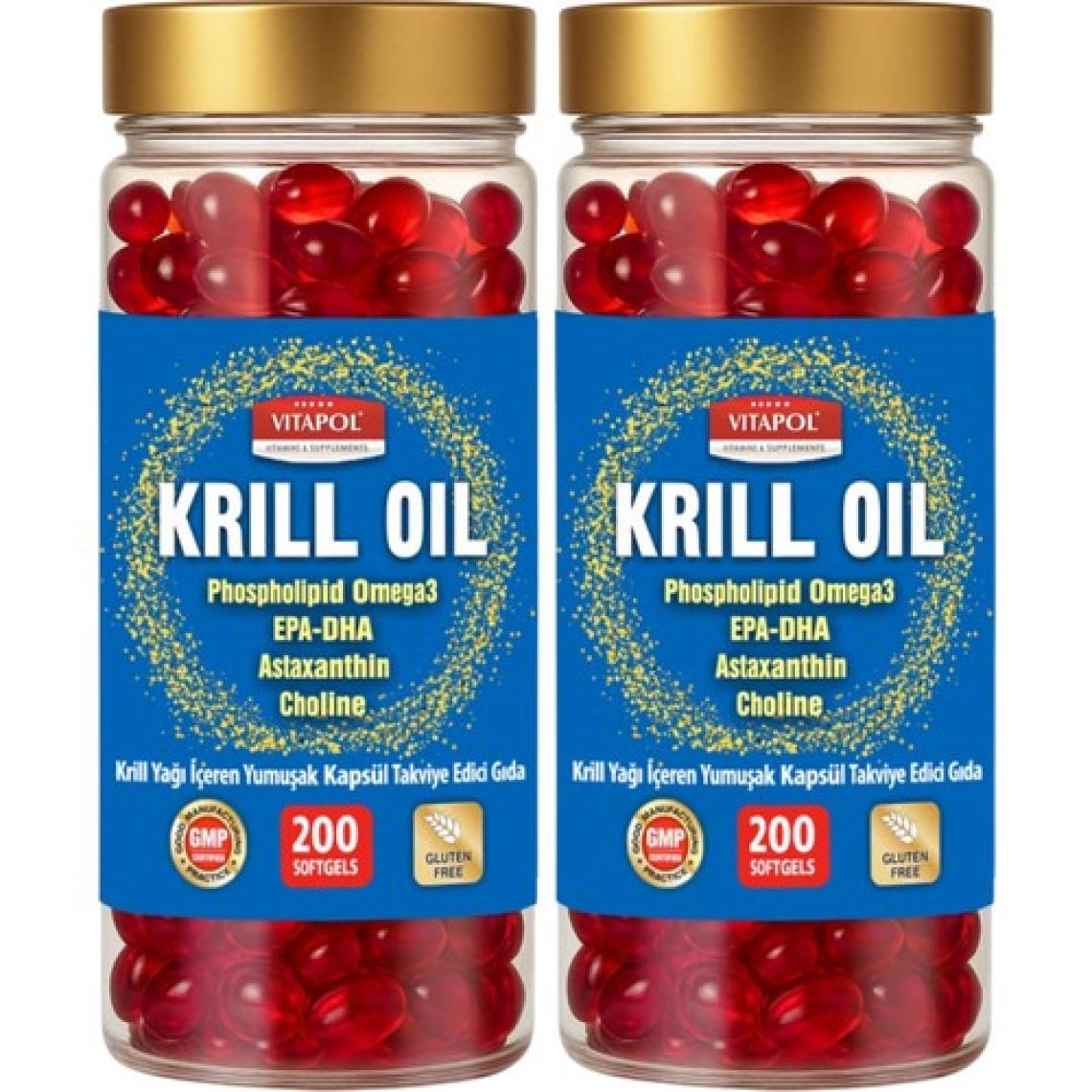 Vitapol Krill Oil 2 x 200 Yumuşak Kapsül Phospholipid Omega 3 Epa Dha Astaxanthin Choline