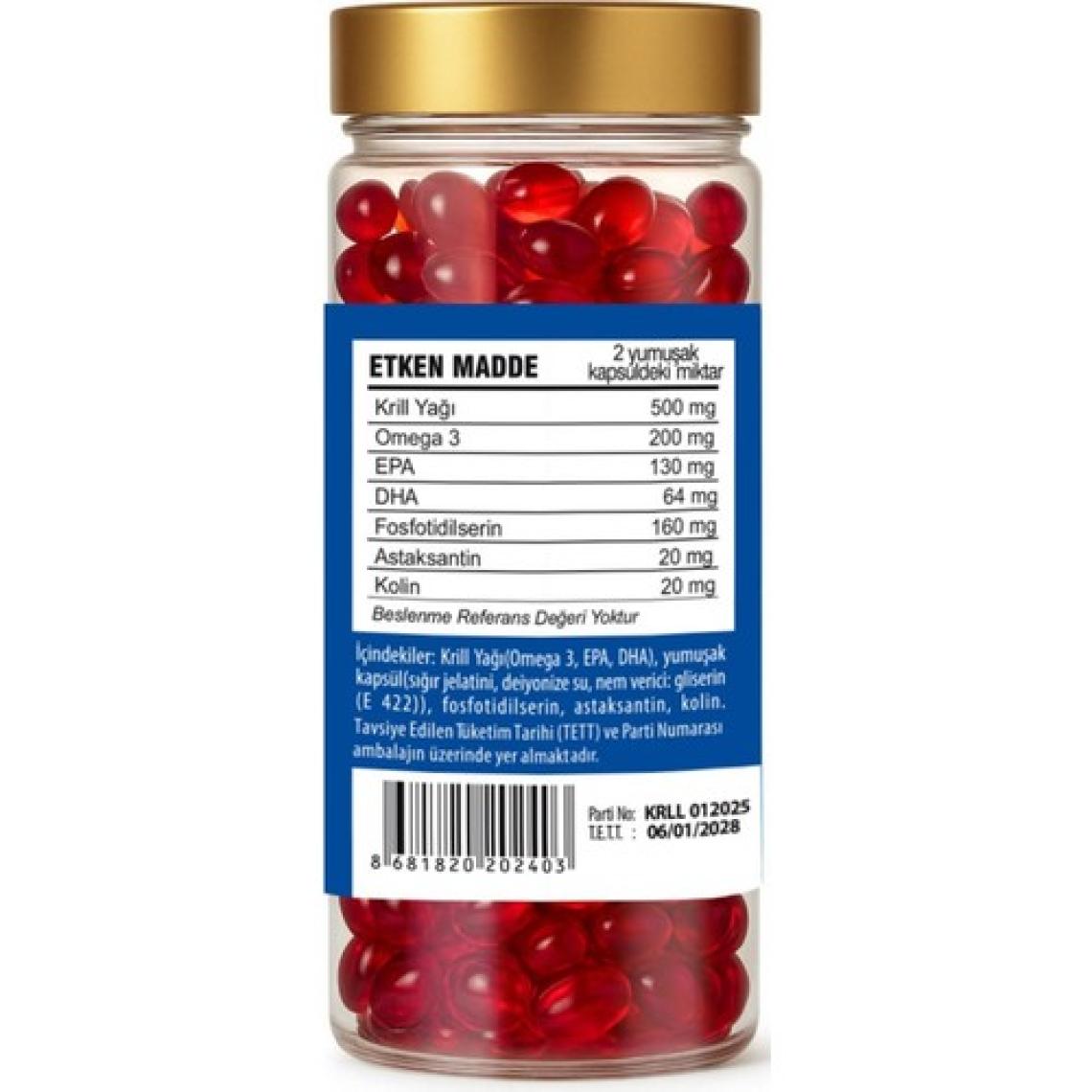 Vitapol Krill Oil 2 x 200 Yumuşak Kapsül Phospholipid Omega 3 Epa Dha Astaxanthin Choline