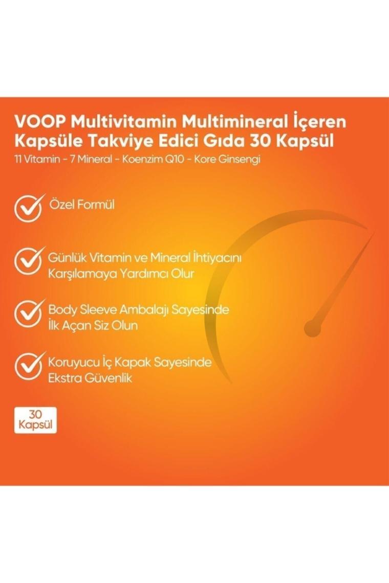 Voop Multi Vitamin & Mineral - 30 Kapsül ( 11 Vitamin & 9 Mineral )