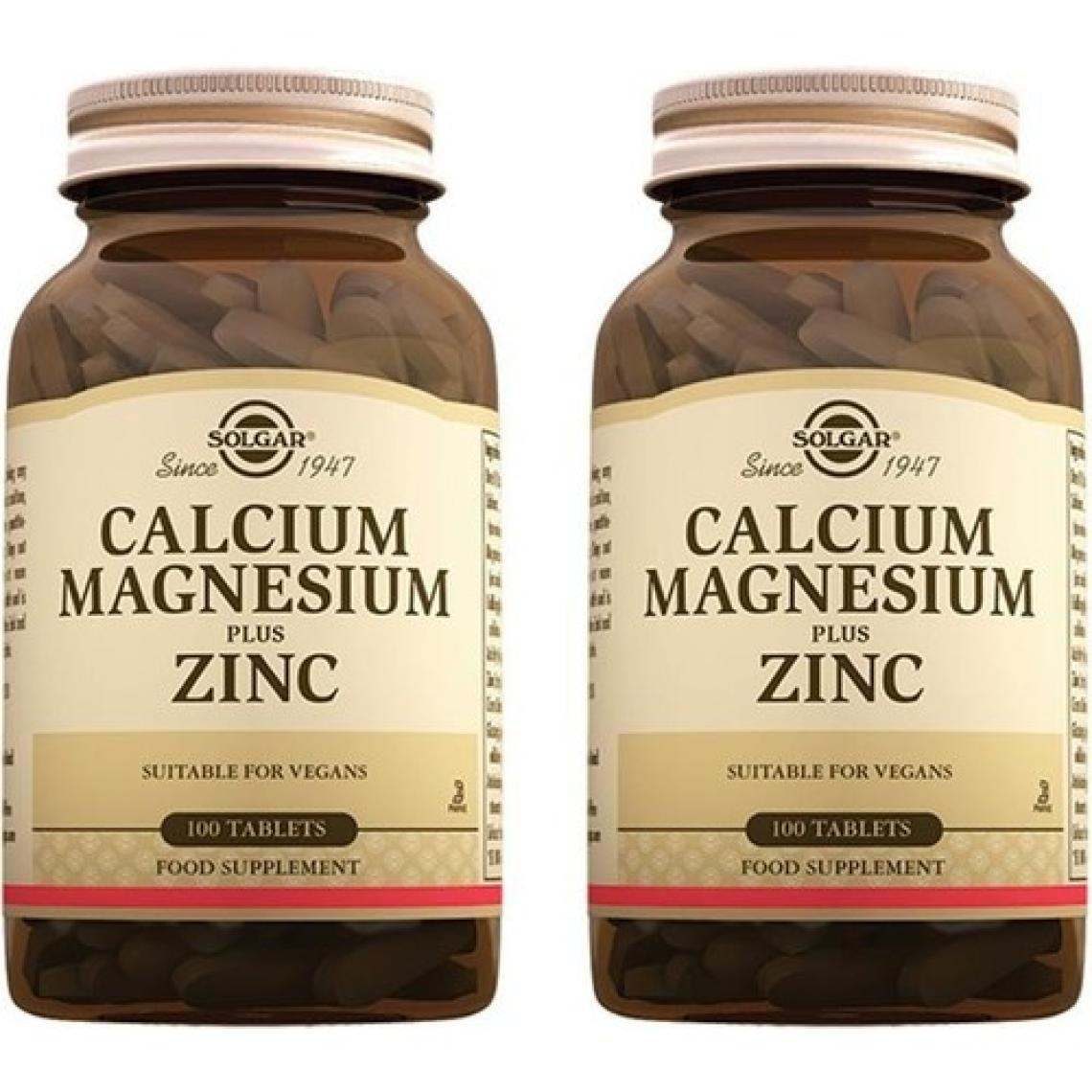 Solgar Calcium Magnesium Plus Zinc 100 Tablet 2 Adet