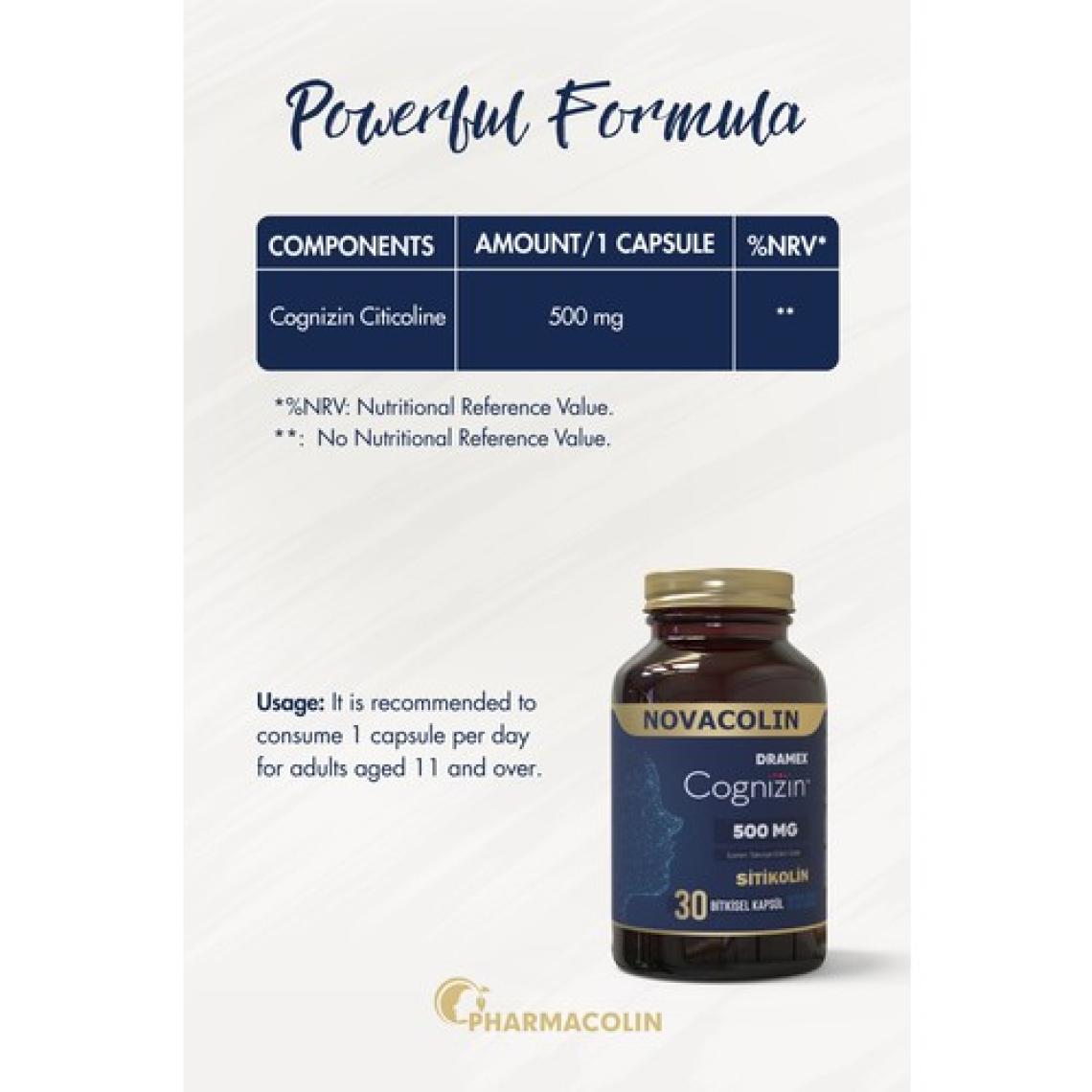 Novacolin Cognizin Sitikolin 500 Mg 30 Bitkisel Kapsül
