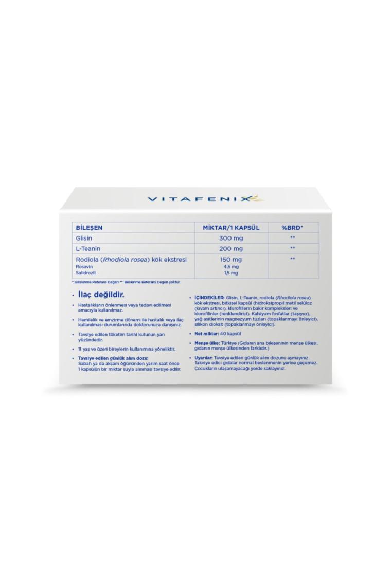 Vitafenix Rhodiolin Rodiola Kök Ekstresi Içeren Takviye Edici Gıda 40 Kapsül