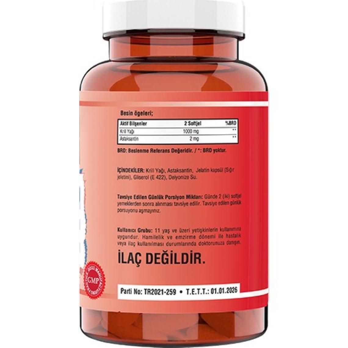 NCS Krill Yağı Takviye Edici Gıda - 90 Softgel, 1000 mg Krill Yağı ve 2 mg Astaksantin, Türkiye Menşeli
