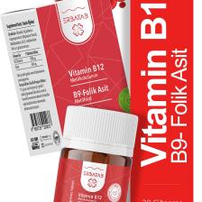 Erbatab Vitamin B12- Folik Asit B9-Metilkobalamin-Metilfolat