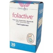 Orthogen Folactive Folat Iyot Vitamin B12 ve B6 Içeren Takviye Edici Gıda 30 Tablet