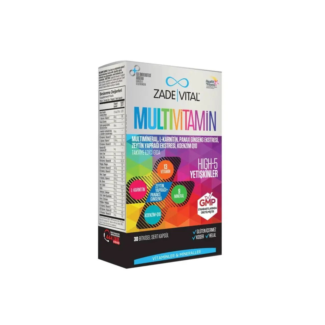 Zade Vital Multivitamin 30 Bitkisel Kapsül