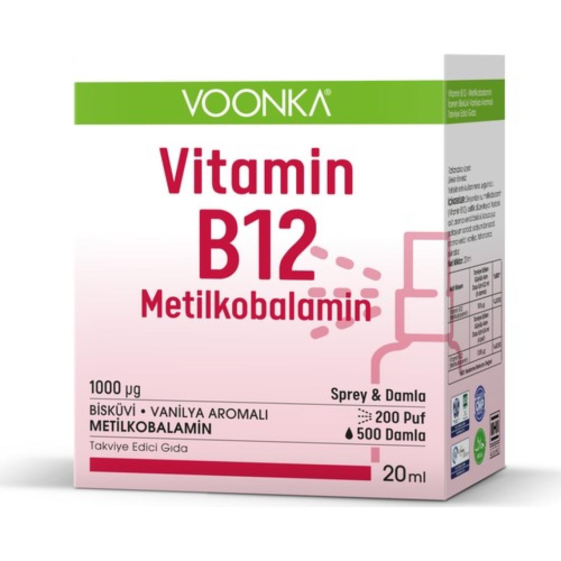Voonka Vitamin B12 Metilkobalamin Damla/sprey 20 ml