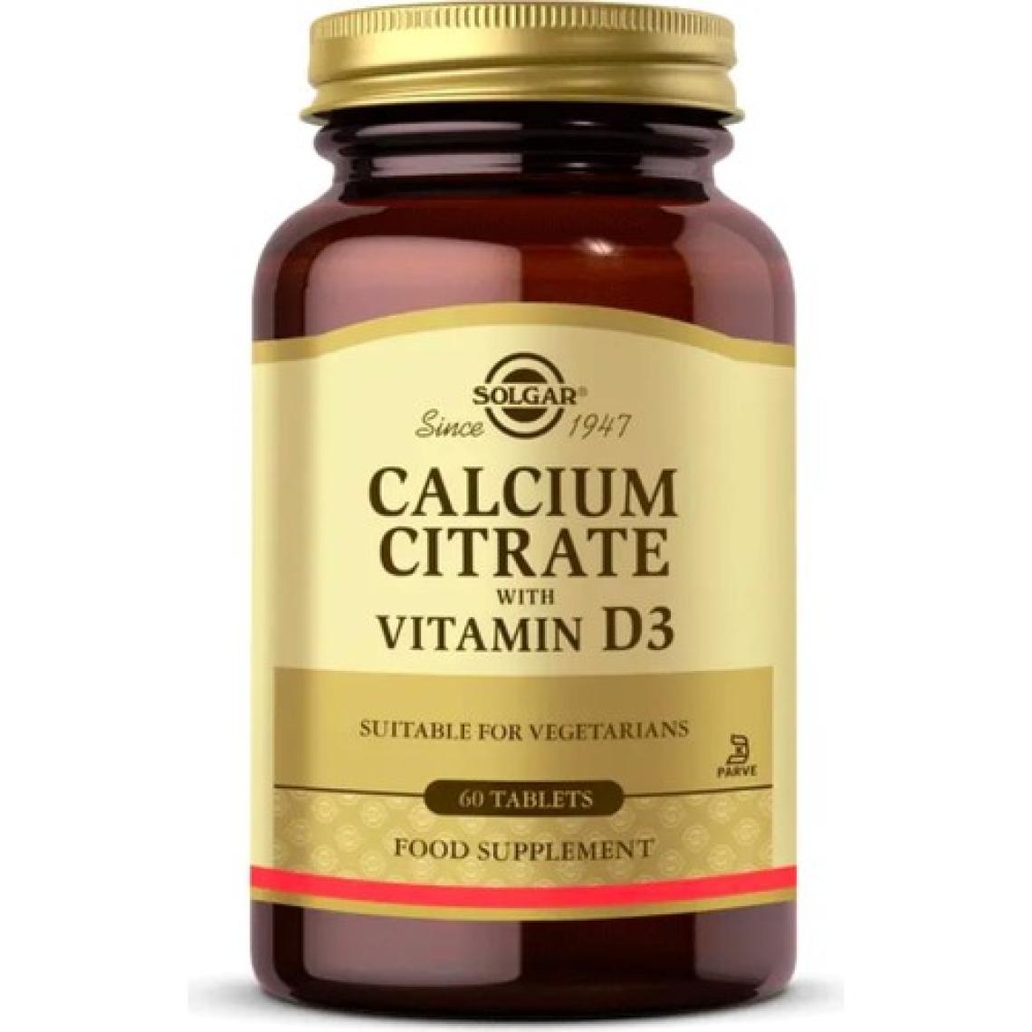 Solgar Calcium Citrate With Vitamin D3 60 Tablet