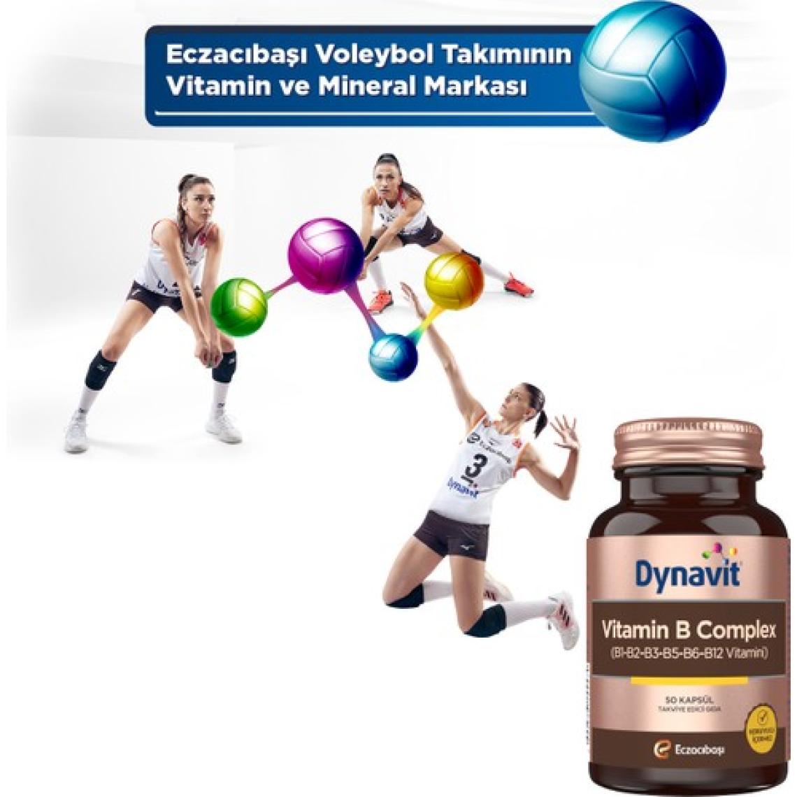 Dynavit Vitamin B Complex 50 Kapsül - B1-B2-B3-B5-B6-B12 Vitamini