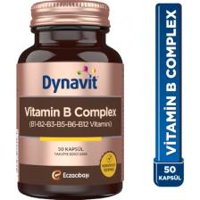 Dynavit Vitamin B Complex 50 Kapsül - B1-B2-B3-B5-B6-B12 Vitamini