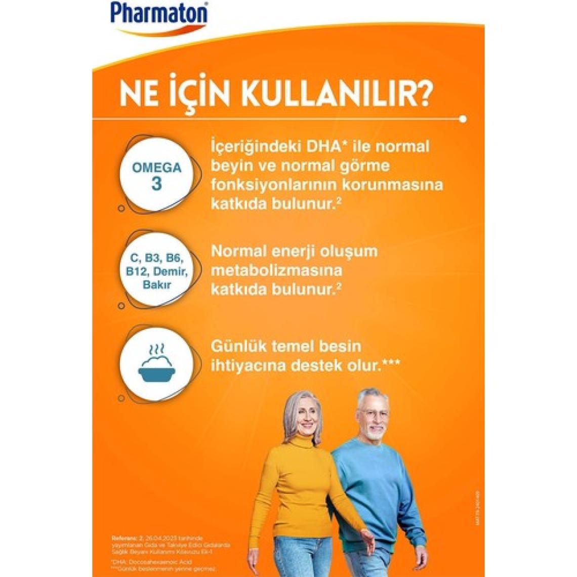 Pharmaton 50 Plus 30 Kapsül Omega 3, Multivitamin ve Mineraller 2'li Avantaj Paketi