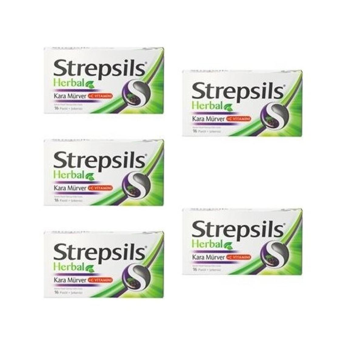 Strepsils Herbal Kara Mürver Aromalı 16 Pastil 5 Adet