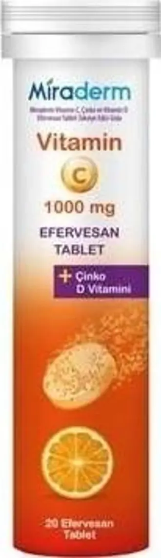 Miraderm C Vitamini 1000 Mg 20 Tablet