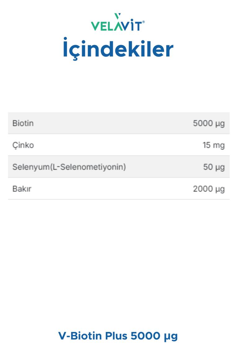 Velavit V-Biotin 5000 mg 60 Tablet