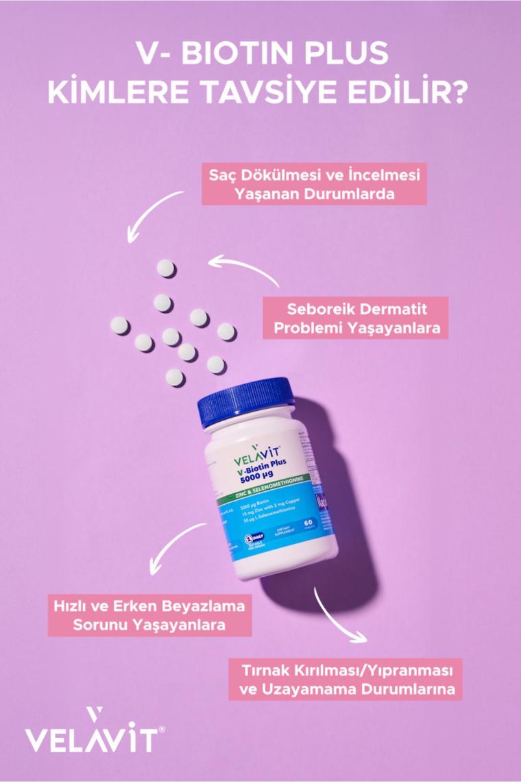 Velavit V-Biotin 5000 mg 60 Tablet