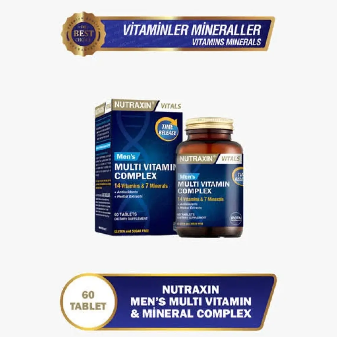 Multivitamin Erkek, Multivitamin & Mineral Complex - Nutraxin 60 Tablet