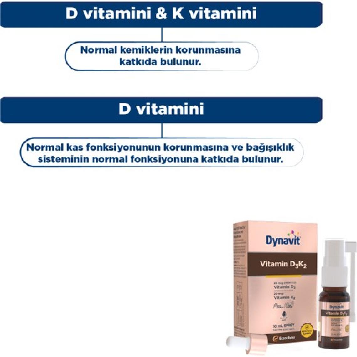 Dynavıt Vitamin D3 & K2 10 mL Sprey - D3 Vitamini, K2 Vitamini