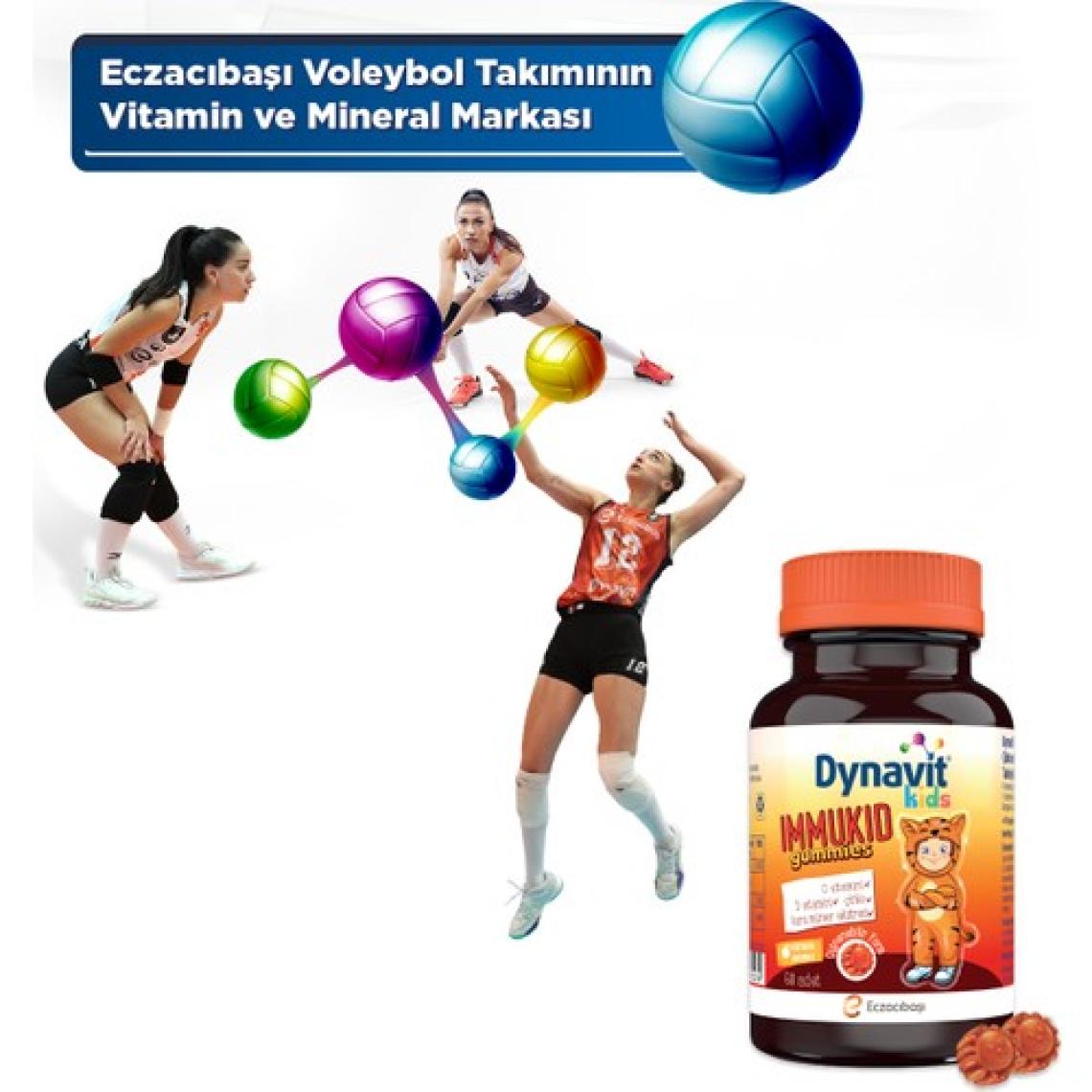 Dynavit Kids Immukid Gummies 60 Çiğnenebilir Gummy - C Vitamini, D Vitamini, Çinko, Kara Mürver Ekstresi