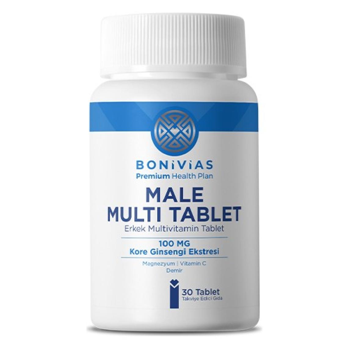 Bonivias Male Erkekler için Ginseng Ekstresi, Vitaminler ve Mineraller İçeren Takviye Edici Gıda