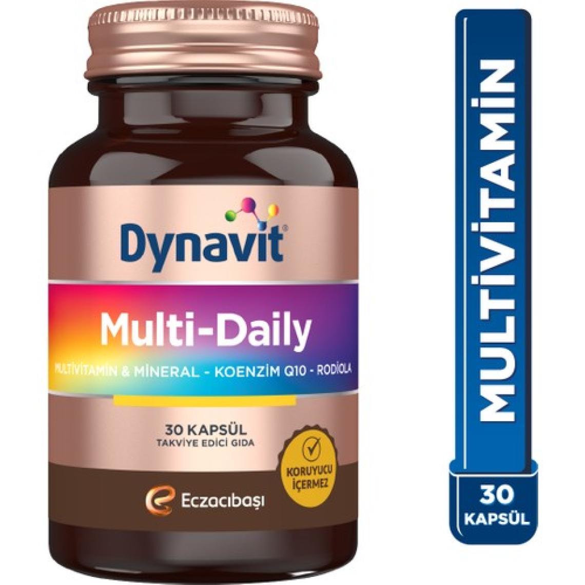 Dynavit Multi-Daily 30 Kapsül - Koenzim Q10, Rhodiola Ekstresi, Multivitamin ve Multimineral