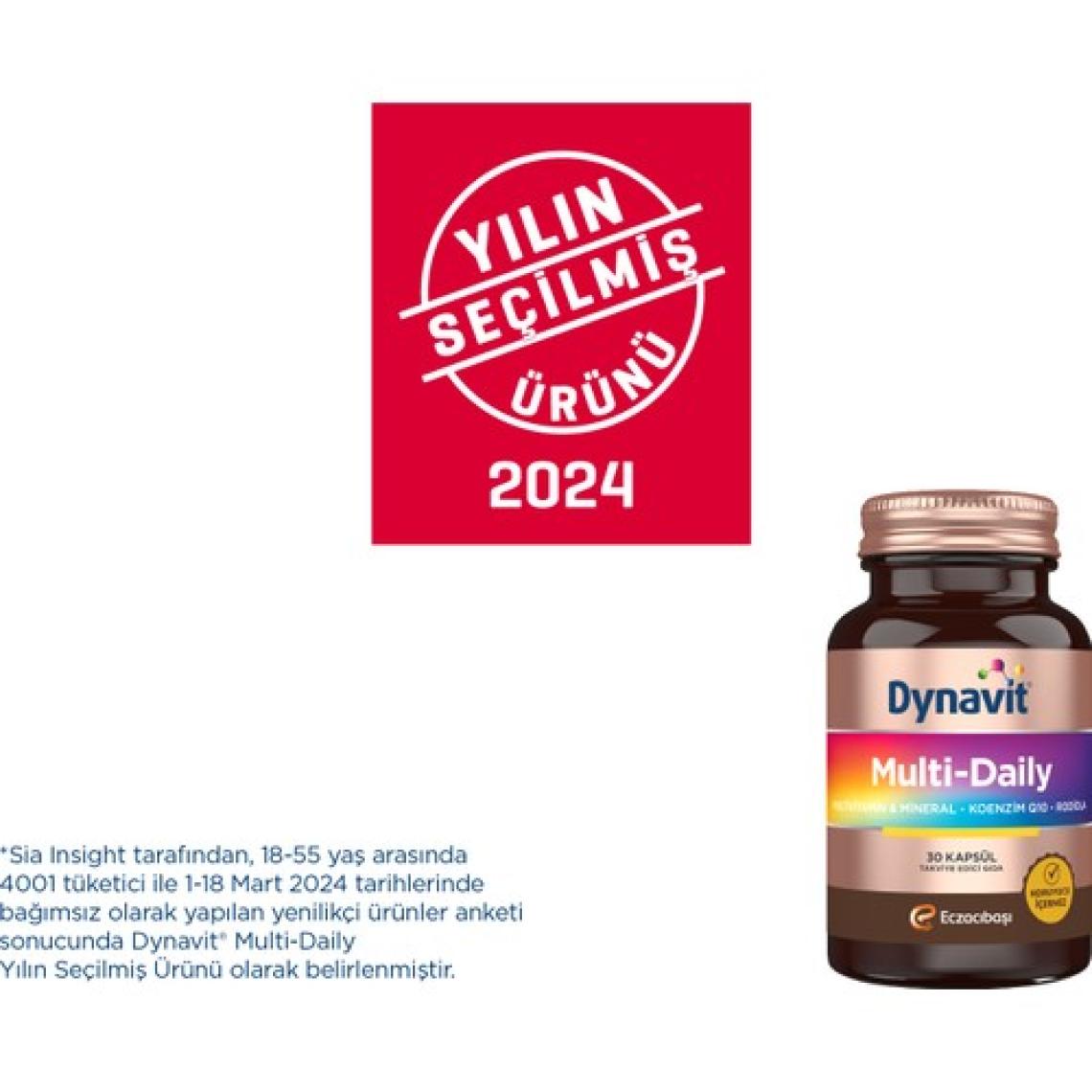 Dynavit Multi-Daily 30 Kapsül - Koenzim Q10, Rhodiola Ekstresi, Multivitamin ve Multimineral